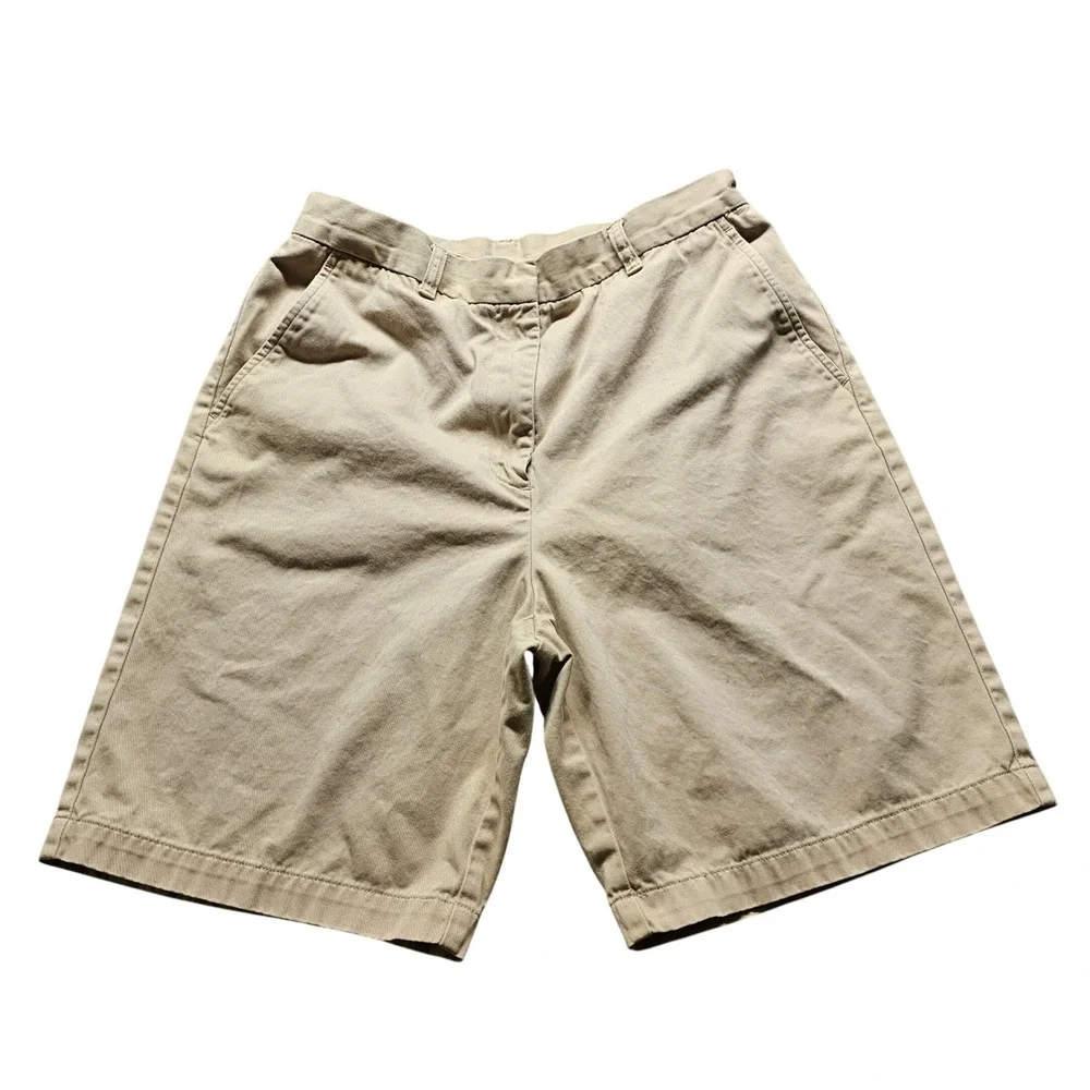 Lauren Ralph Lauren Chino Shorts Womens 10 Khaki Tan Cotton Preppy Classic Twill
